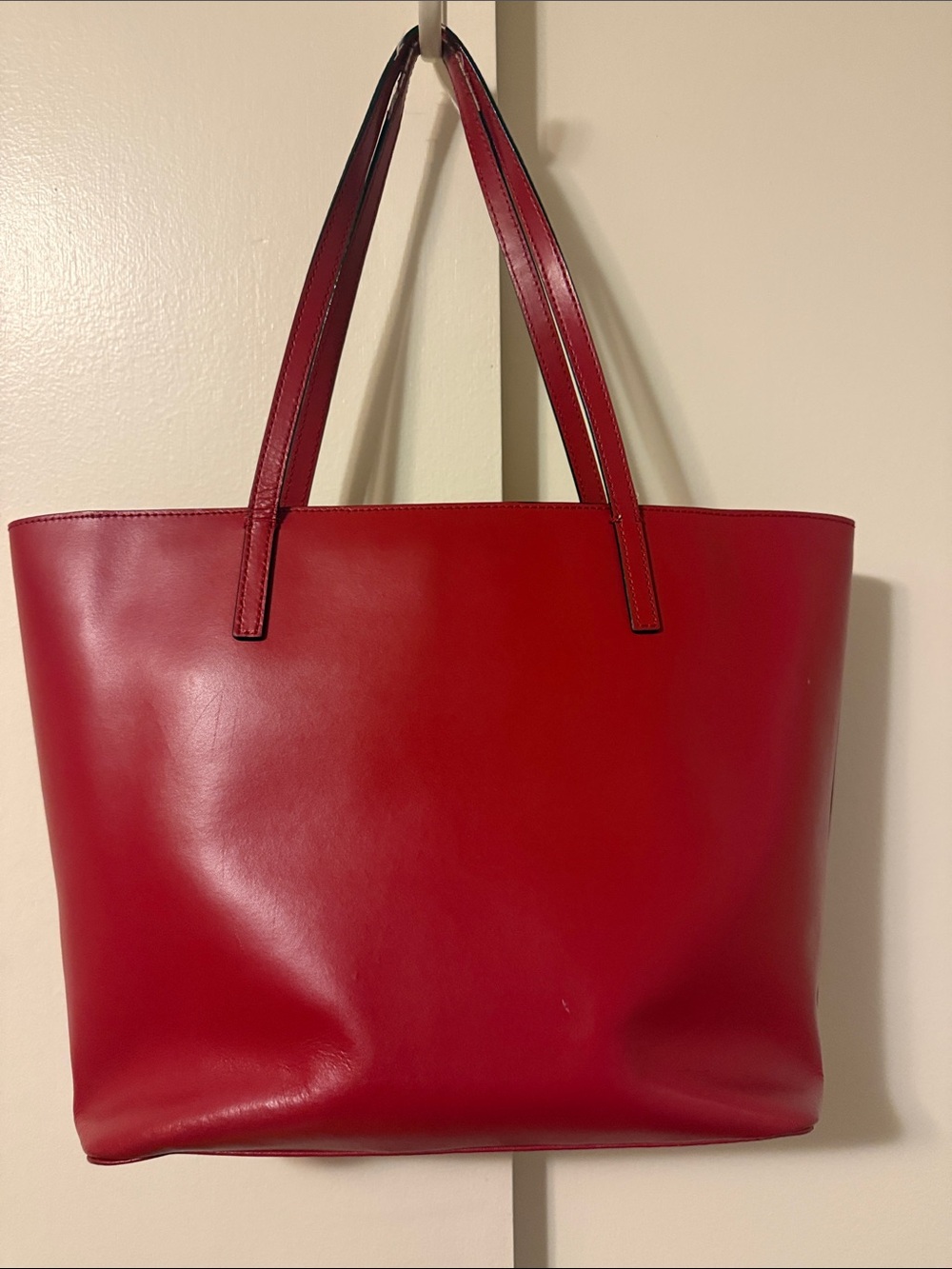 kate spade red leather tote with tassel charm - Picture 2 of 5